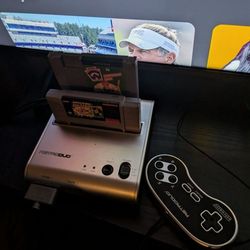 Super Nintendo w/ S Super Mario World And Little League Baseball Games