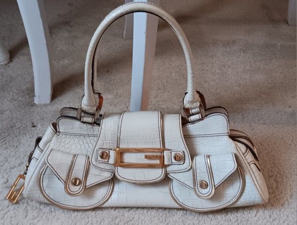 Guess Embossed Leather bag w/gold detail