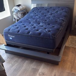 Queen Bed, Adjustable Box, And LED frame