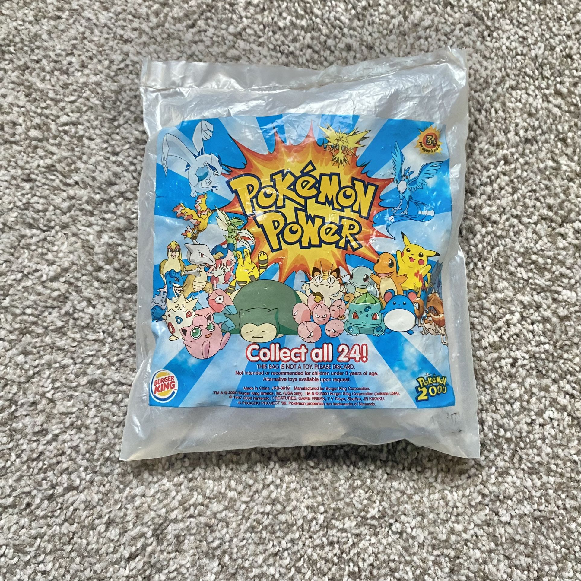 NEW Sealed Burger King Pokémon Power 2000 Mystery Card Collectible Toy Figure