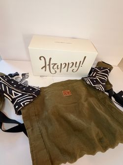 Happy Baby Onbuhimo Carrier – Olive Green + Custom Reversible Drool Pads