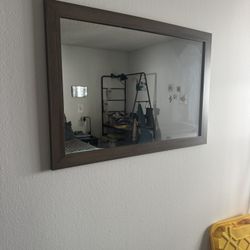 Wooden Mirror And Matching Dude Table 