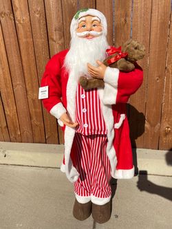 4FT Santa with Teddy Bear Christmas Decor