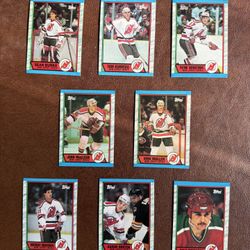 1989-90 Topps New Jersey Devils Team Set 8 Cards