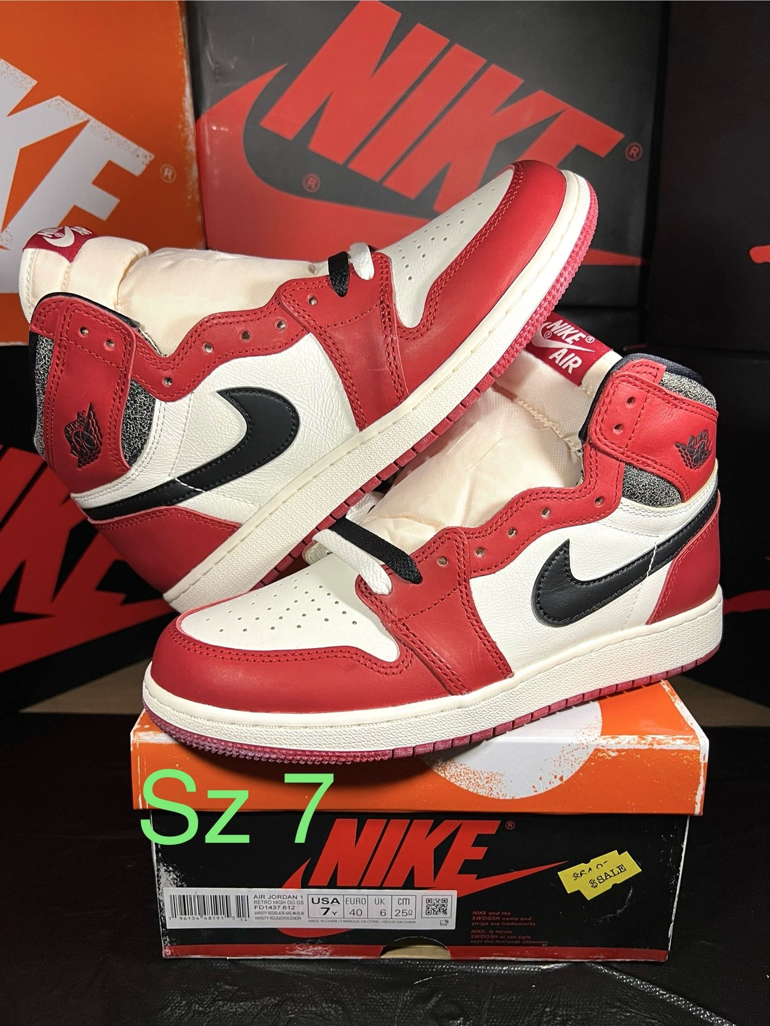 Jordan 1 Chicago Lost & Found Sz 7 6.5 4Y Travis SB Brick