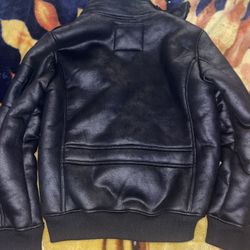 Men's Faux Shearling Aviator Bomber Jacket