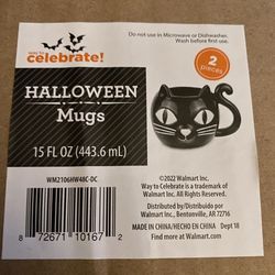 Halloween Decor Kitchen Cat Mugs