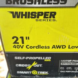 Ryobi 40 V Lawn Mower With 2 Batteries 