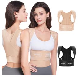Fit Geno Posture Corrector for Women Invisilite: Invisible Lightweight Back Brace for Neck Shoulder & Upper Back Pain Relief -