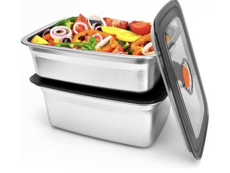 10 PCS Stainless Steel Food Storage Containers with Lids Leak Proof & Airtight | Stainless steel freezer Containers, Airtight Bento Lunch Box,For Meal