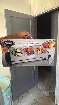 3 pan stainless steel buffet warming tray