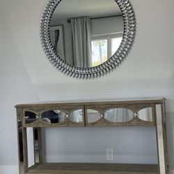 Console table and Round mirror