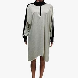 New  Long Sleeve Zipper Front Shirt Dress for Women