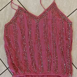 Boyod- Size Medium- Pink Tank Top With Silver Beaded Embellishment -  See images for details and condition  Previously worn and loved, not for many ye