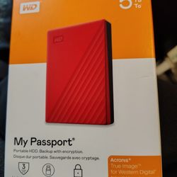 WD 5TB Portable HDD. Backup W/ Encryption 