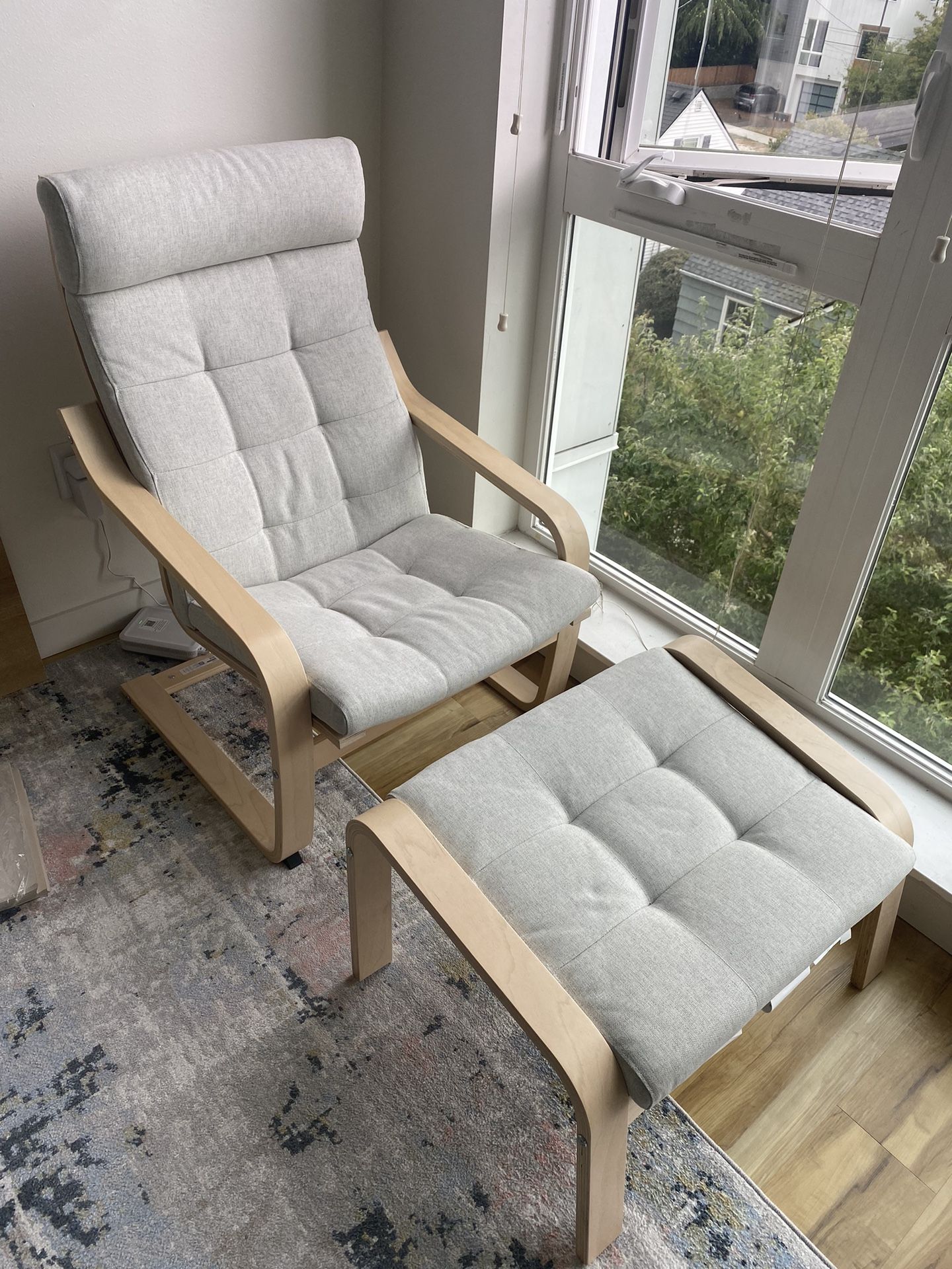 IKEA POANG Armchair and Ottoman
