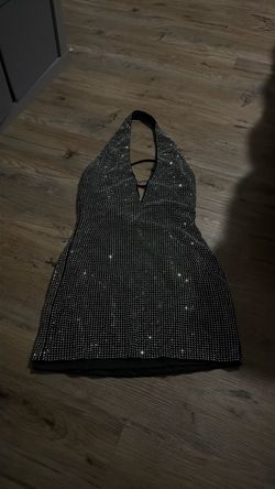 Black and sliver mini dress