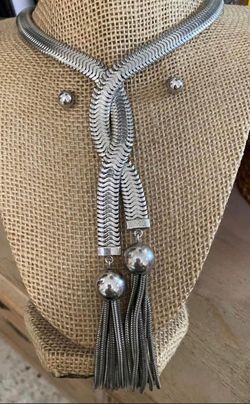 Juego Collar Aretes Stainlend Joyería Antigua