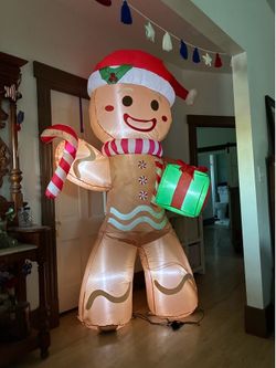 7 Foot Gingerbread Inflatable Outdoor Blow Up