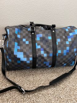 Louis Vuitton Damier Graphite Pixel Keepall Bandouliere 50 Blue