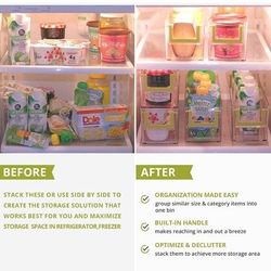 Kitchen Pantry Organizers Storage Bin Set of 2 - Storage Containers - 14" x 4" x 4" - Vanity Organizer - Kitchen Storage - Plastic Container - Pantry