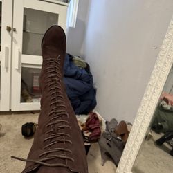 Black Boots No Heel Wide Leg