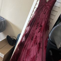 Maroon evening gown