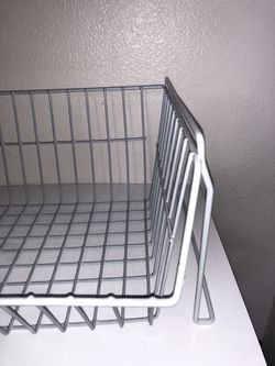 Wire Basket Shelf, White, 18 W X 8 1/2 H X 12 1/2 D Thumbnail