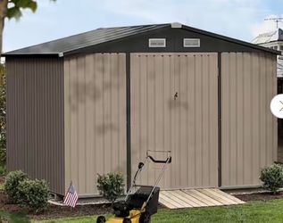 10 ft. W x 8 ft. D Metal Storage Shed for Garden and Backyard