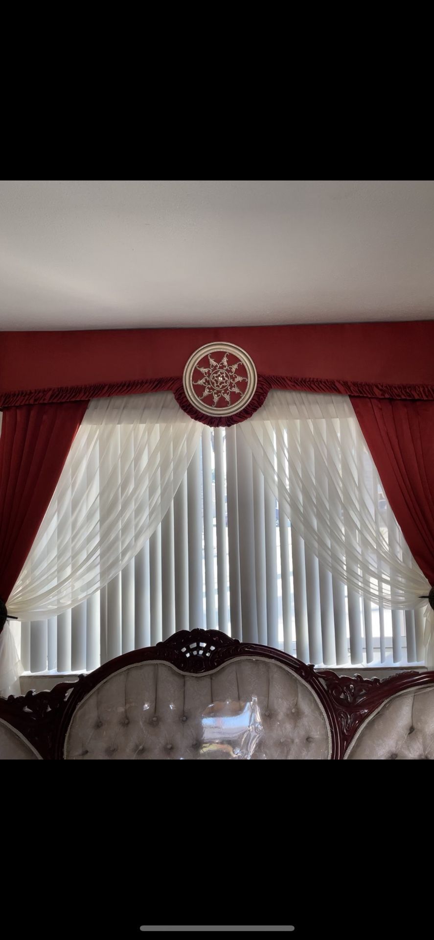 Juego De 3 Cortinas Balance Acolchonado Hecho De Madera