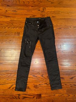 Waxed Black Amiri Jeans