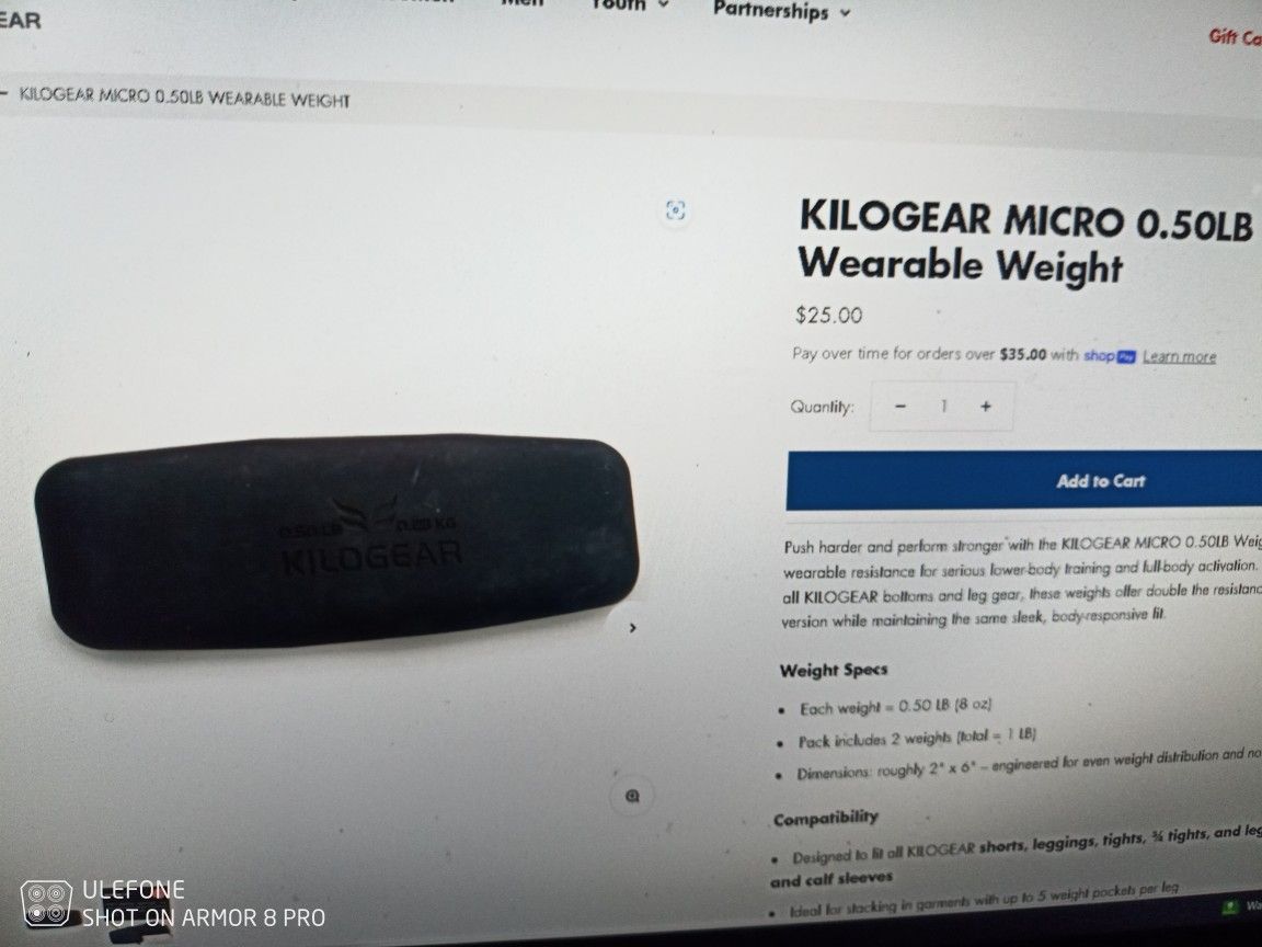 Kilogear Micro 0.50lb Wearable Weights