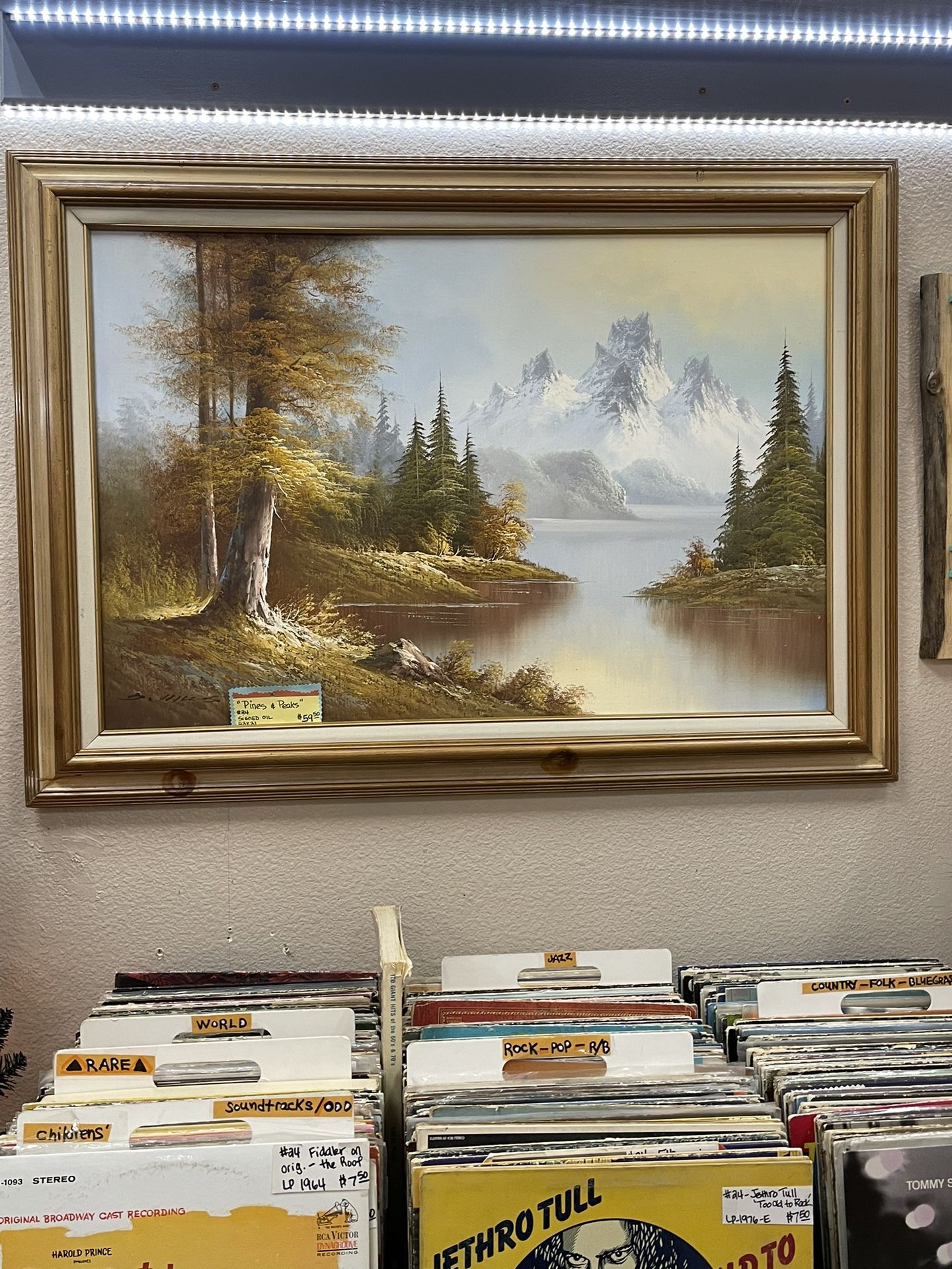 Painting Oil Pines & Peaks Framed Large 