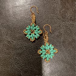 Turquoise  Pair Of Earrings Homemade 