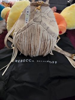 Rebecca Minkoff Fringe Snakeskin Backpack