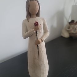 “Love” Willow Tree 2003 Demdaco Figurine Statue with Rose