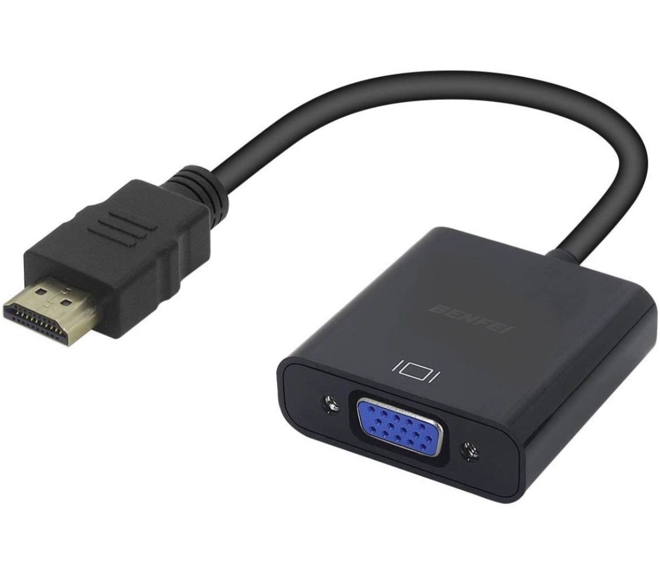 HDMI to VGA Adapter (Male to Female) for Computer, Desktop, Laptop, PC, Monitor, Projector, HDTV, Chromebook, Raspberry Pi, Roku, Xbox and More - Blac