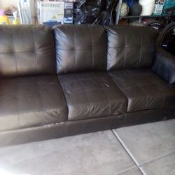 Black Leather Couch 