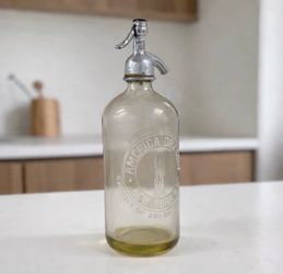 Antique America Dry Corp NY Glass Seltzer Siphon Bottle Louis Melamed Brooklyn