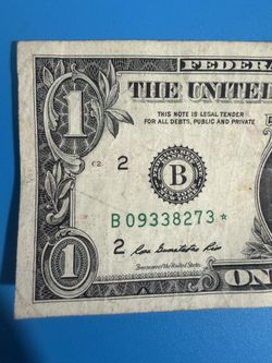One  Dollar  Bill With Star Series 2013 -B $70,000.00