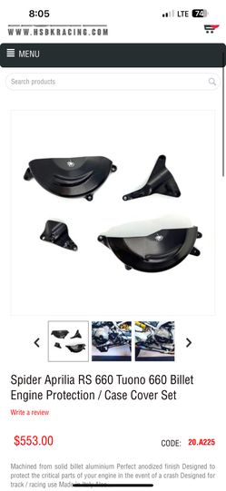 NEW - Spider Aprilia RS 660 Tuono 660 Billet Engine Protection / Case Cover Set