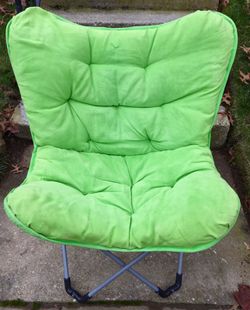 Folding Green and Blue Microfiber Chair