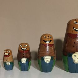 Halloween Nesting Pumpkins Hand Painted Wooden