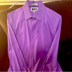 Men’s Express 1MX Fitted Long Sleeve Button Down Shirt Size Large 