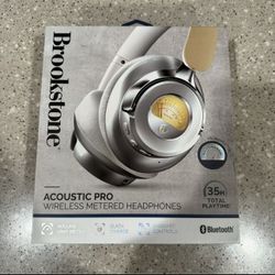 Brookstone - Acoustic Pro Wireless Metered Headphones