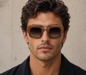 PRADA Raw Collection Special Project Sunglasses – Walnut Wood & Leather – Made in Italy