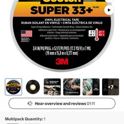 3M Scotch Super 33+ Electrical Tape (10 rolls)
