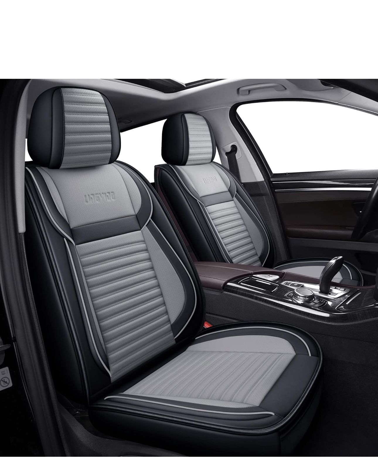 LINGVIDO Leather Car Seat Covers,Breathable and Waterproof Faux Leather Automotive Seat Covers for Cars SUV Truck Sedan,Universal Anti-Slip Driver Sea