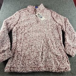 Weatherproof Vintage Women's 1/4 Zip Faux Fur Cozy Fleece Jacket Large Pink New