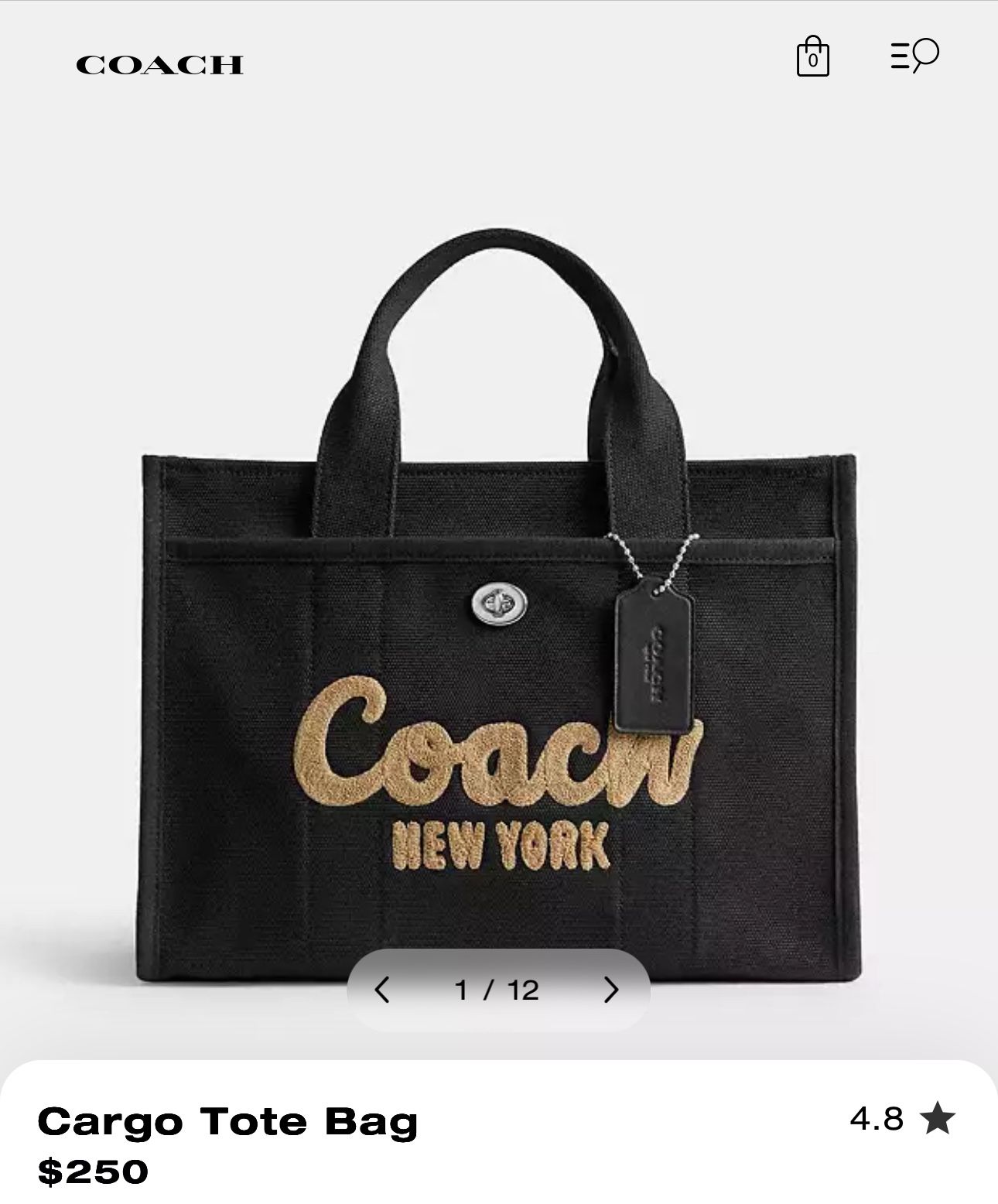 COACH Cargo Tote Bag 42